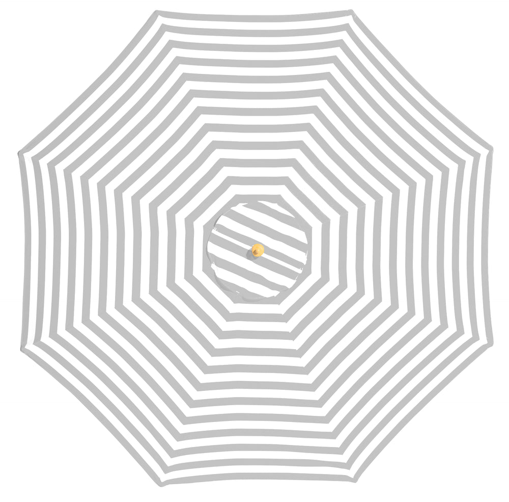 Peninsula - 3m diameter grey and white stripe umbrella with cover - Billy Fresh