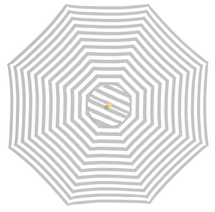 Peninsula - 3m diameter grey and white stripe umbrella with cover - Billy Fresh