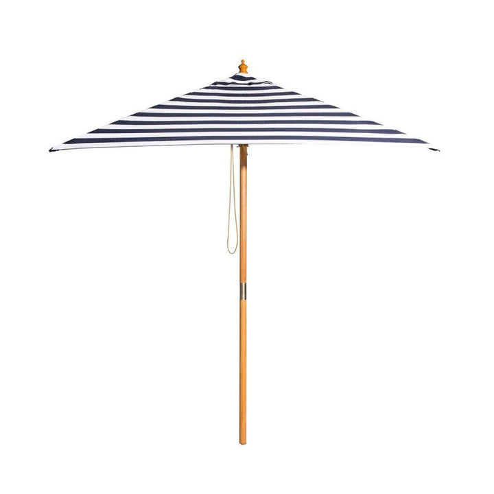 St. Tropez 2m Bamboo Umbrella with Cover - Navy &amp; White Stripe