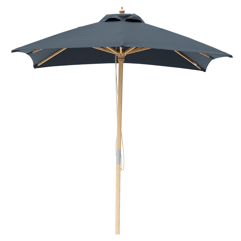 Black 2m square wooden market umbrella with cover