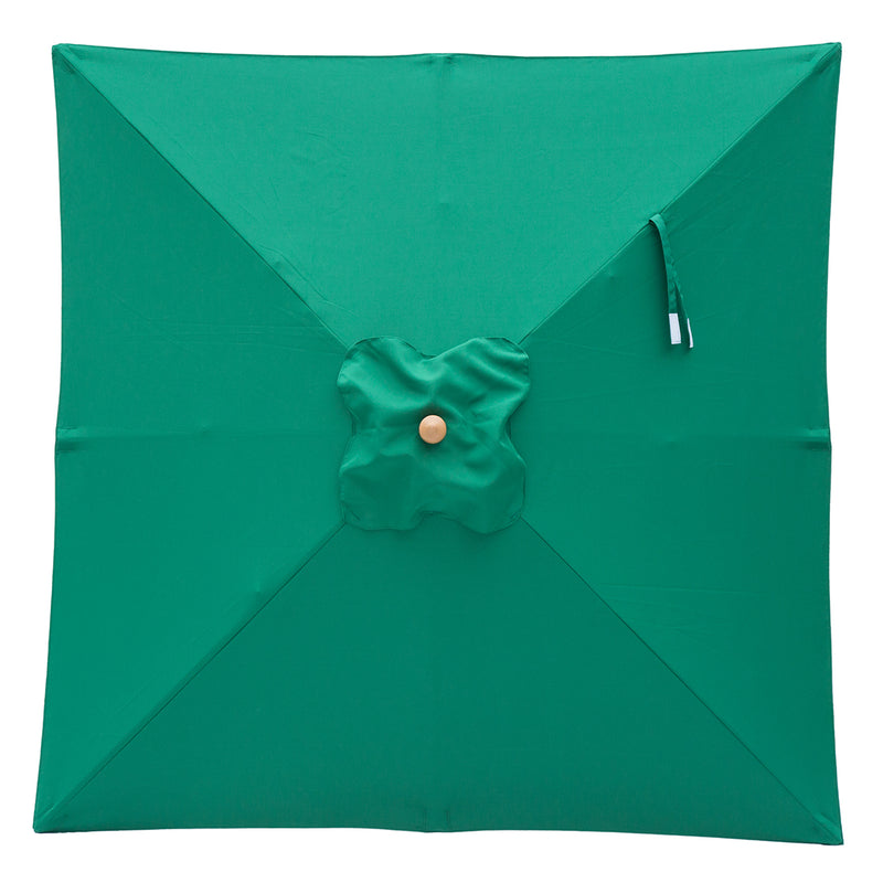 Emerald Green 2m square market umbrella with cover