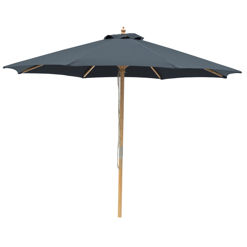 Black 3m diameter wooden market umbrella with cover