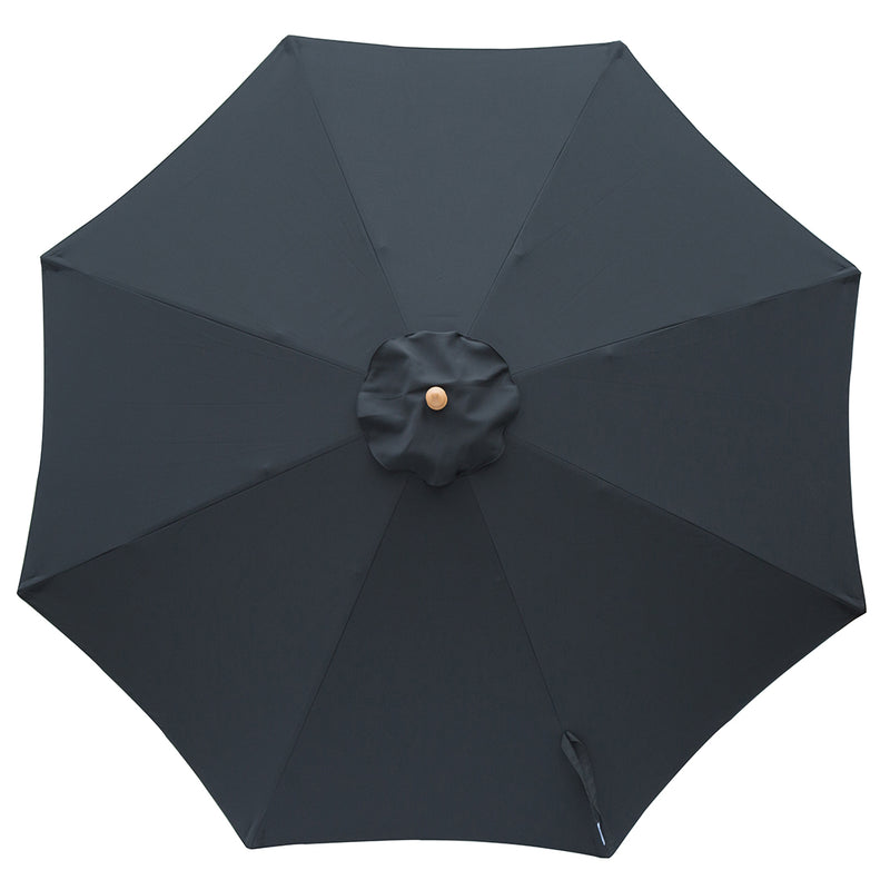 Black 3m diameter wooden market umbrella with cover