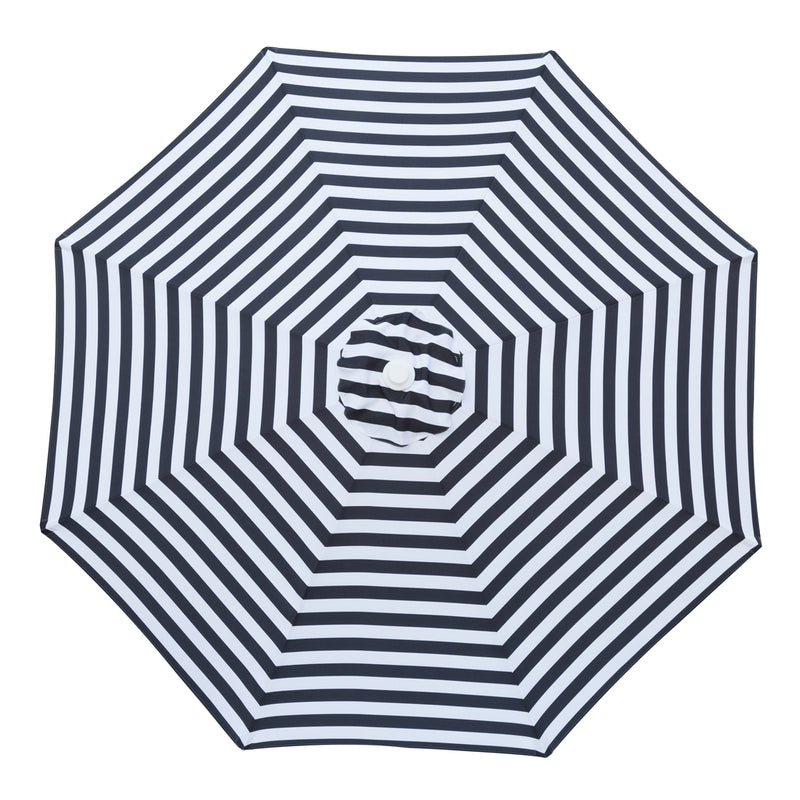 Mont Blanc - 3m diameter black and white stripe aluminium umbrella with cover