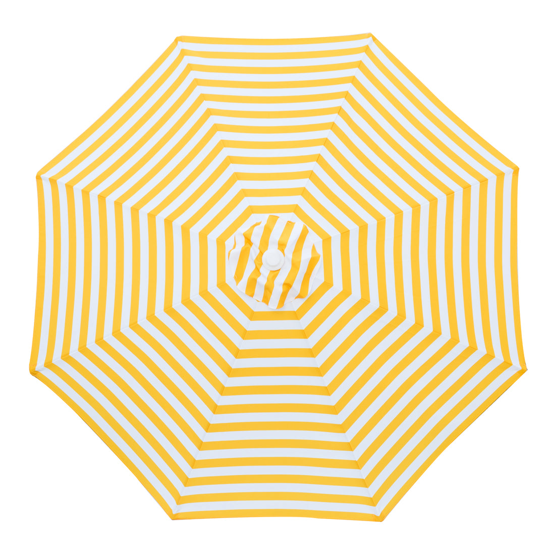 Capri - 3m diametre yellow and white stripe aluminium umbrella with cover - Billy Fresh