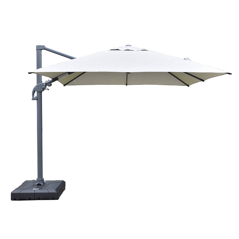 Amalfi 3m cantilever umbrella light grey inc. water base