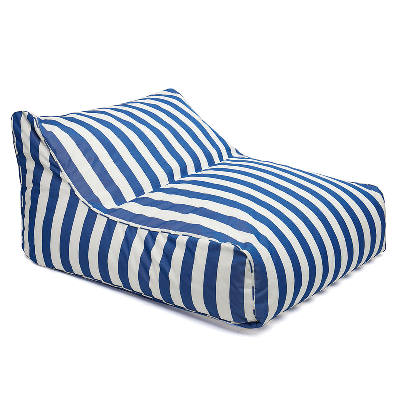 Hang Out Double Outdoor Beanbag Blue and White Stripe