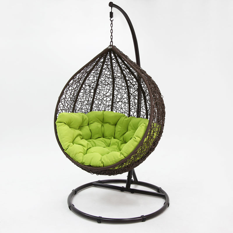 Kakadu premium pod chair brown pod with green cushion