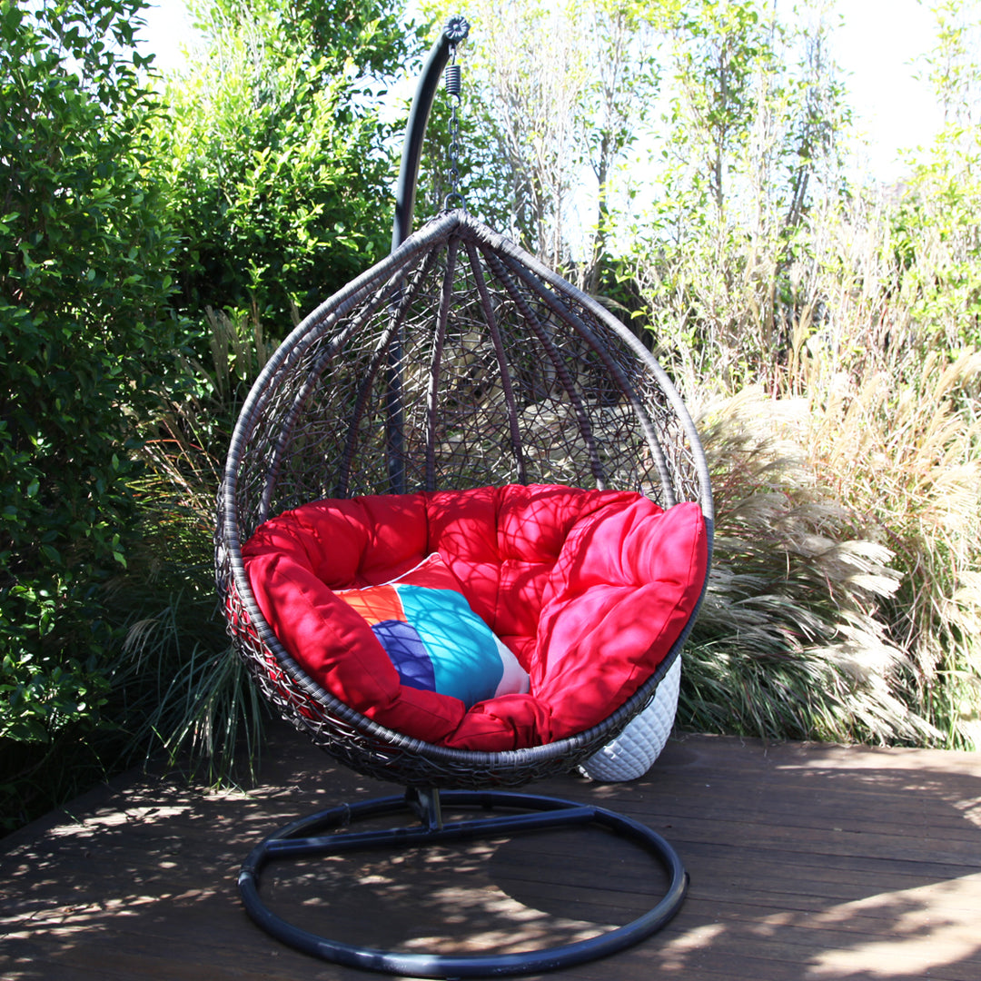 Kakadu premium pod chair white pod with grey cushion - Billy Fresh