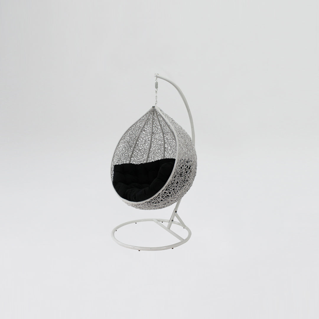 Kakadu premium pod chair grey pod with black cushion - Billy Fresh