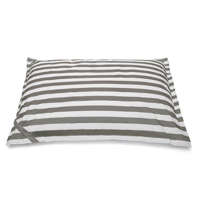 Lazy Days Floating Outdoor Beanbag Taupe and White Stripe