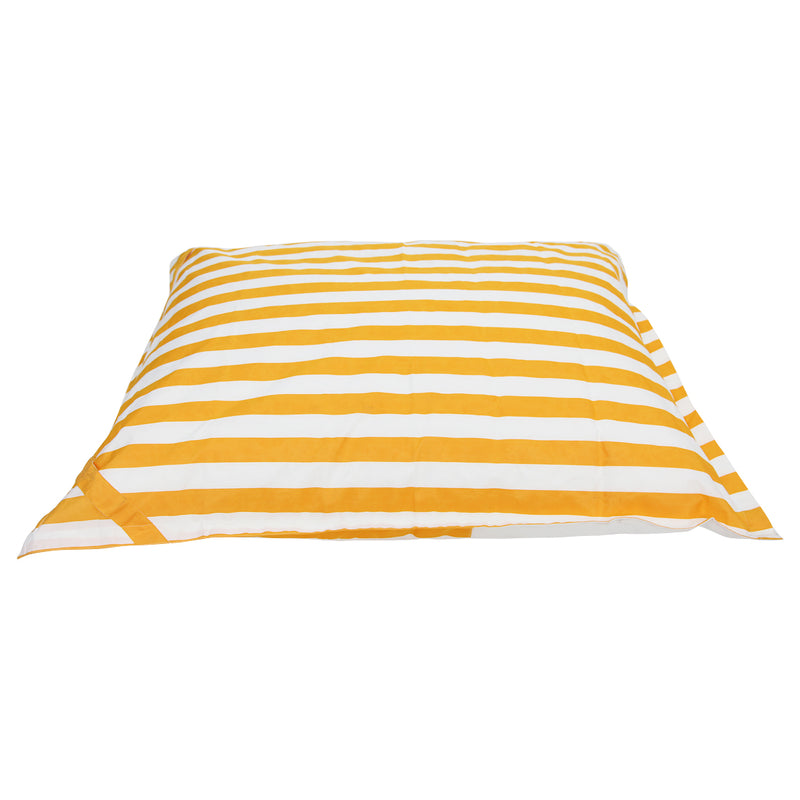 Lazy Days Floating Outdoor Beanbag Yellow and White Stripe