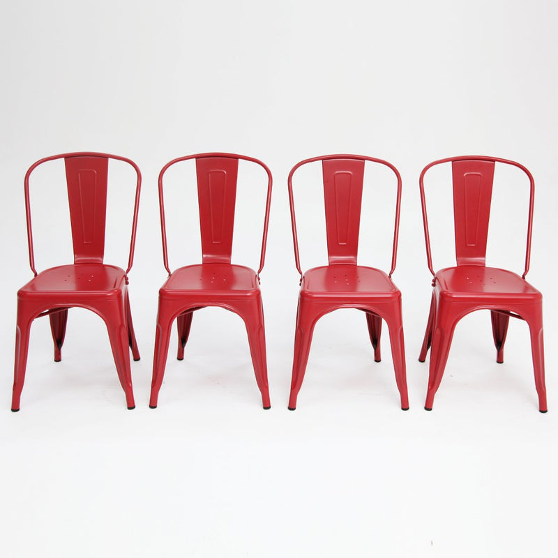 Paris Tolix Chair Red x4