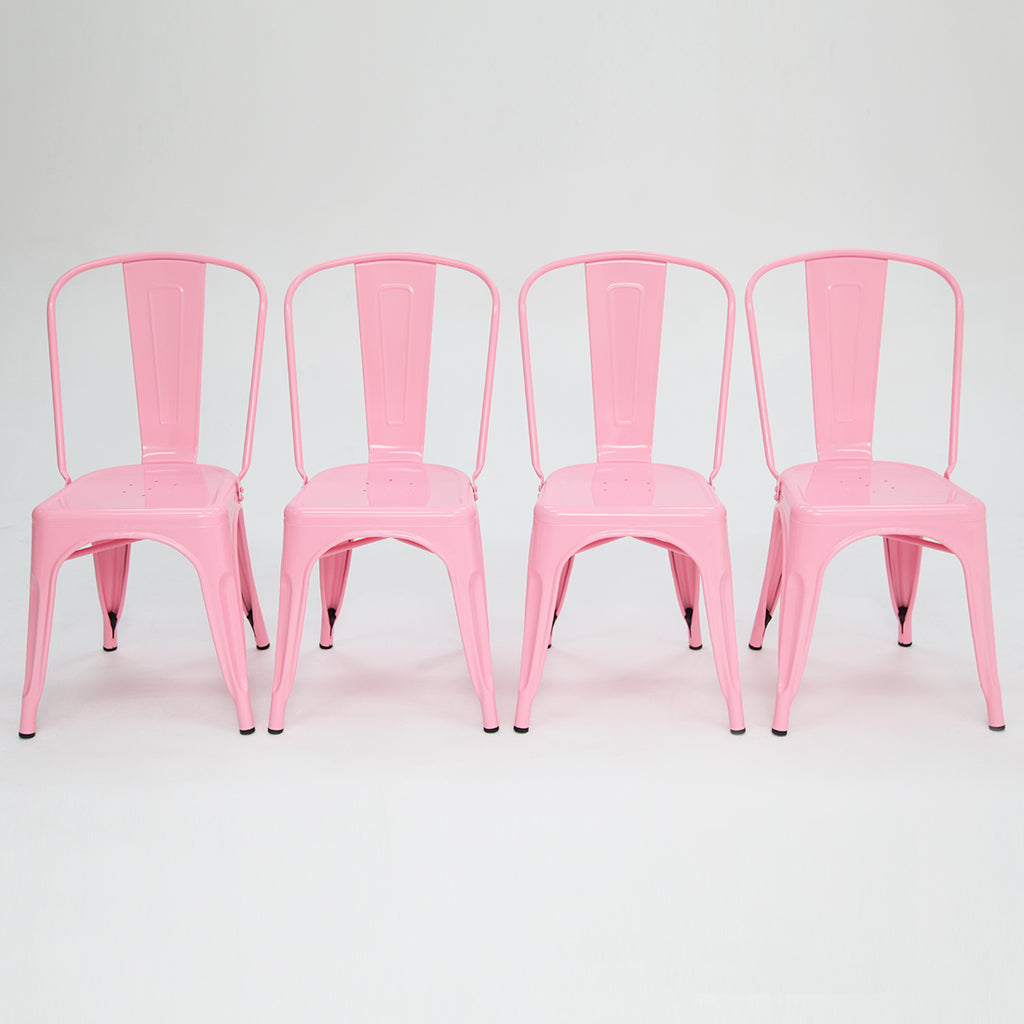 Paris Tolix Chair Pink x4