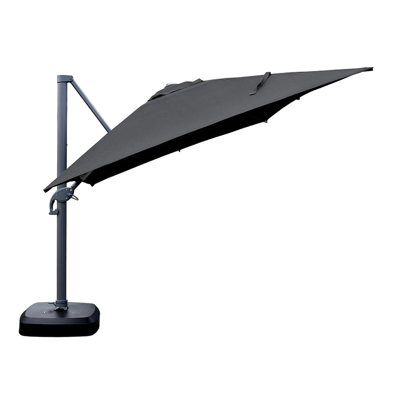 Santa Fe 3 x 4 metre cantilever umbrella in dark grey incl. water base and cover