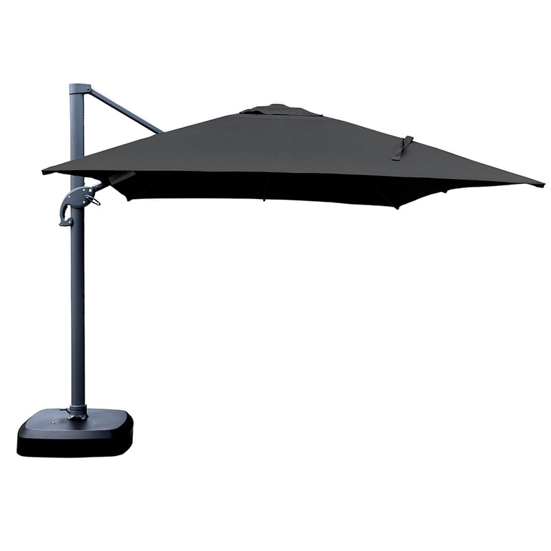 Santa Fe 3 x 4 metre cantilever umbrella in dark grey incl. water base and cover