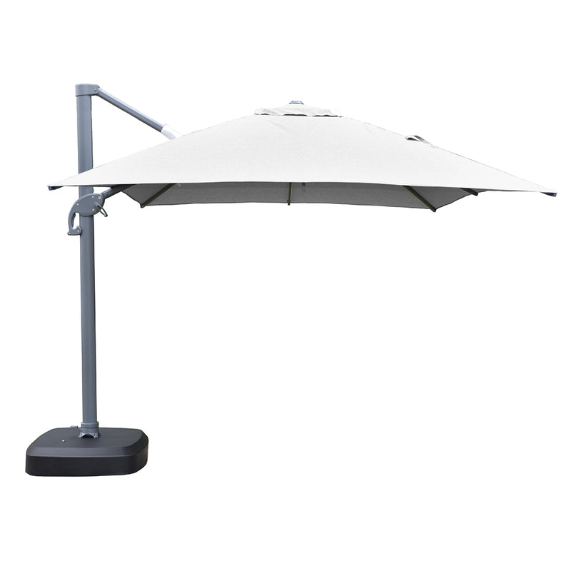 Santa Fe 3 x 4 metre cantilever umbrella in light grey incl. water base and cover