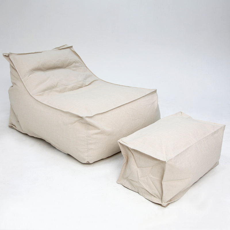 Superior Outdoor Beanbag Lounger and  Ottoman-beige