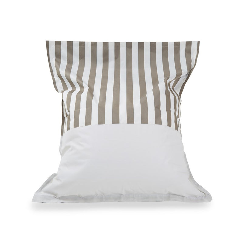Lazy Days Floating Outdoor Beanbag Taupe and White Stripe
