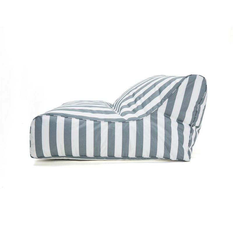 Hang Out Double Outdoor Beanbag Grey and White Stripe