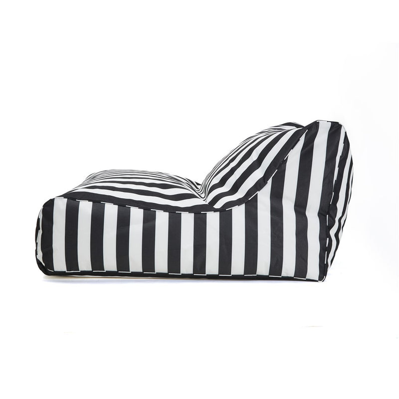 Hang Out Double Outdoor Beanbag Black and White Stripe