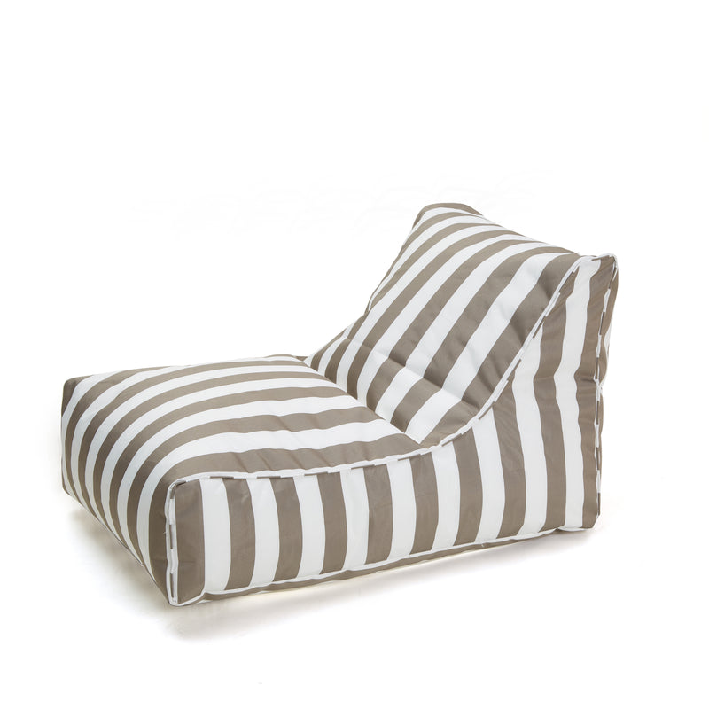 Chill Out Outdoor Beanbag Taupe and White Stripe
