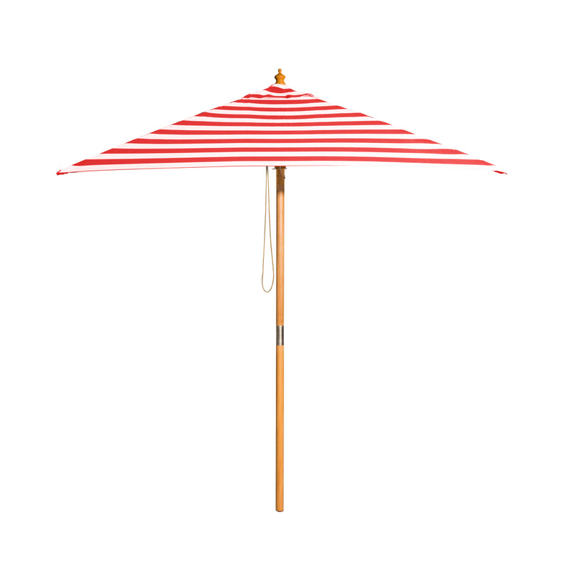 Monte Carlo - 2m square red and white stripe umbrella with cover